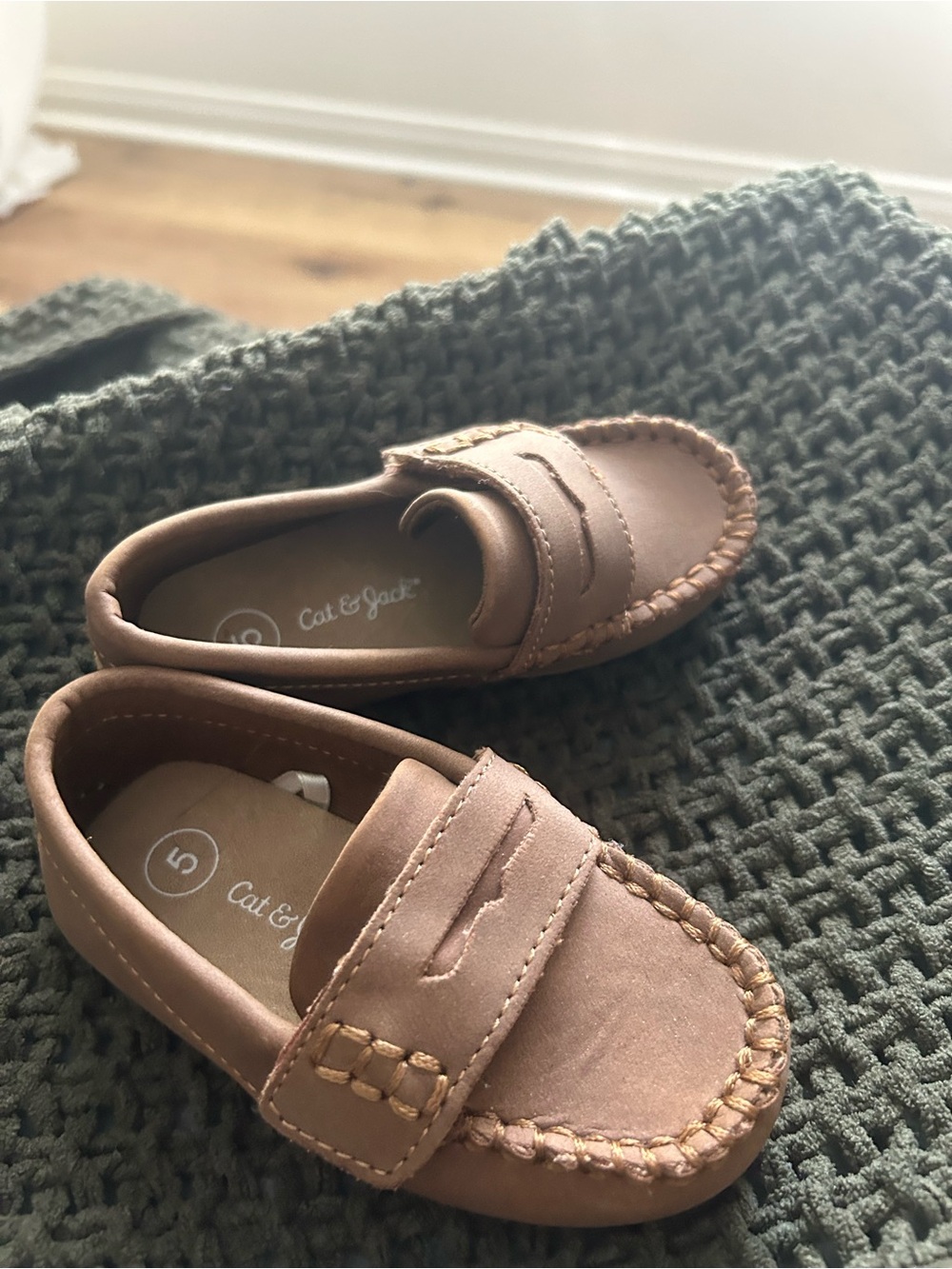 Cat & Jack Tan Kids Moccasin Slip-Ons
